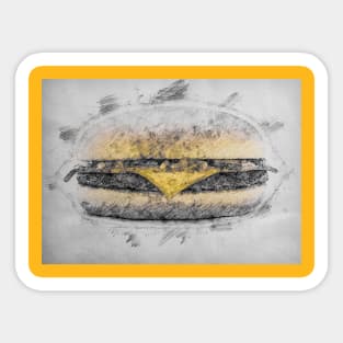 Hamburger Sketch Drawing Sticker